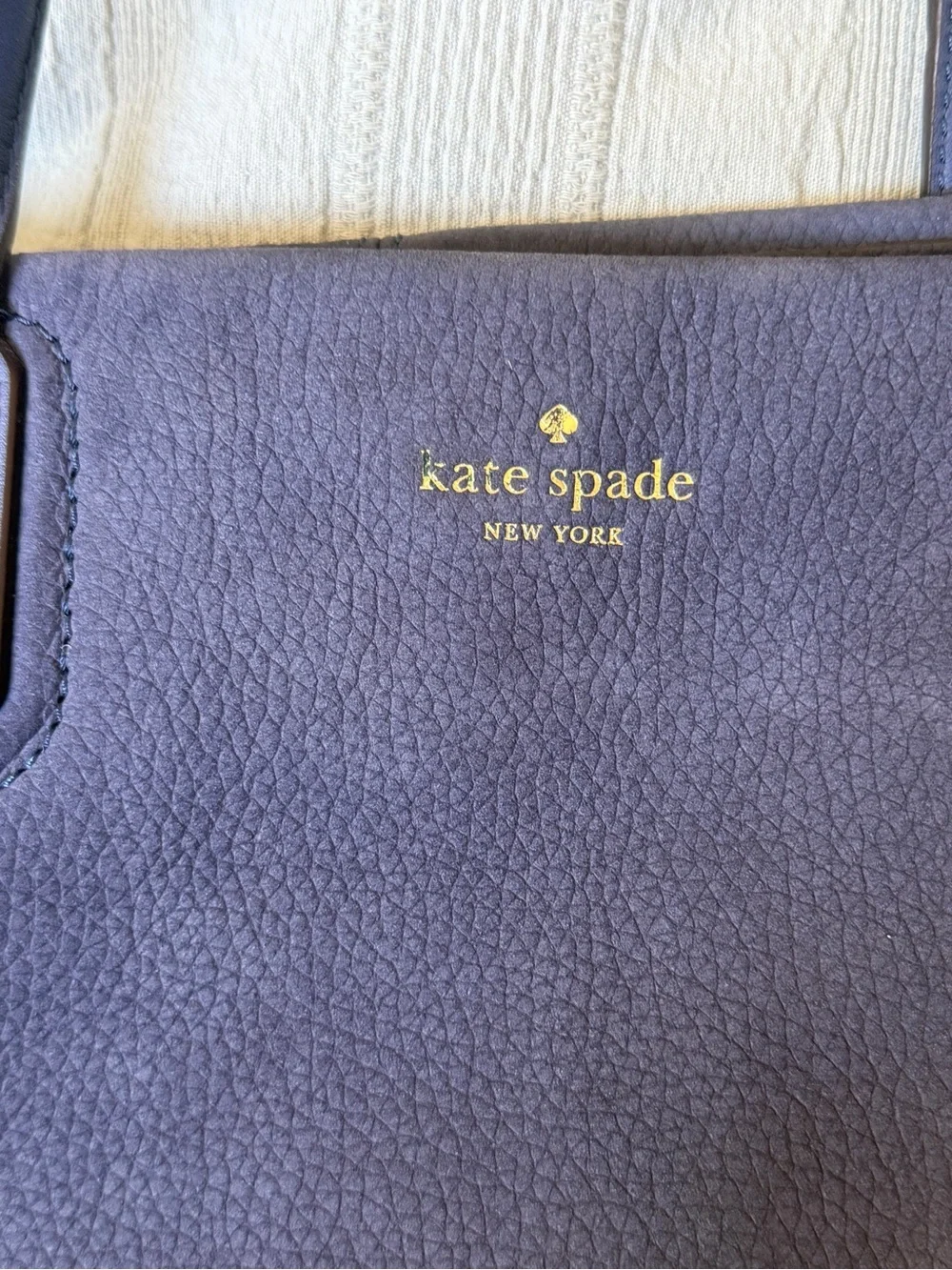 NWOT KATE SPADE BLUE LG TOTE Brandice Pratt Street Tassels ZIP BAG  Blue Leather